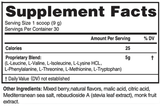 Advanced Amino Powder Supplement Facts
