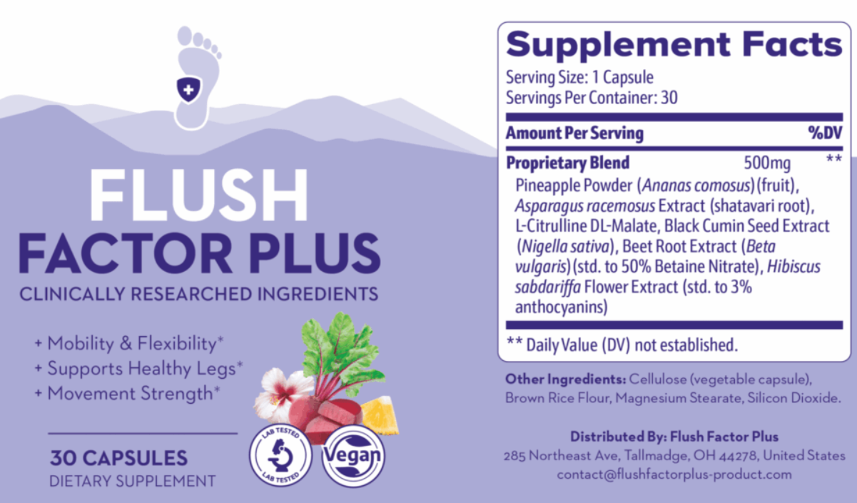 Flush Factor Plus - supplement facts